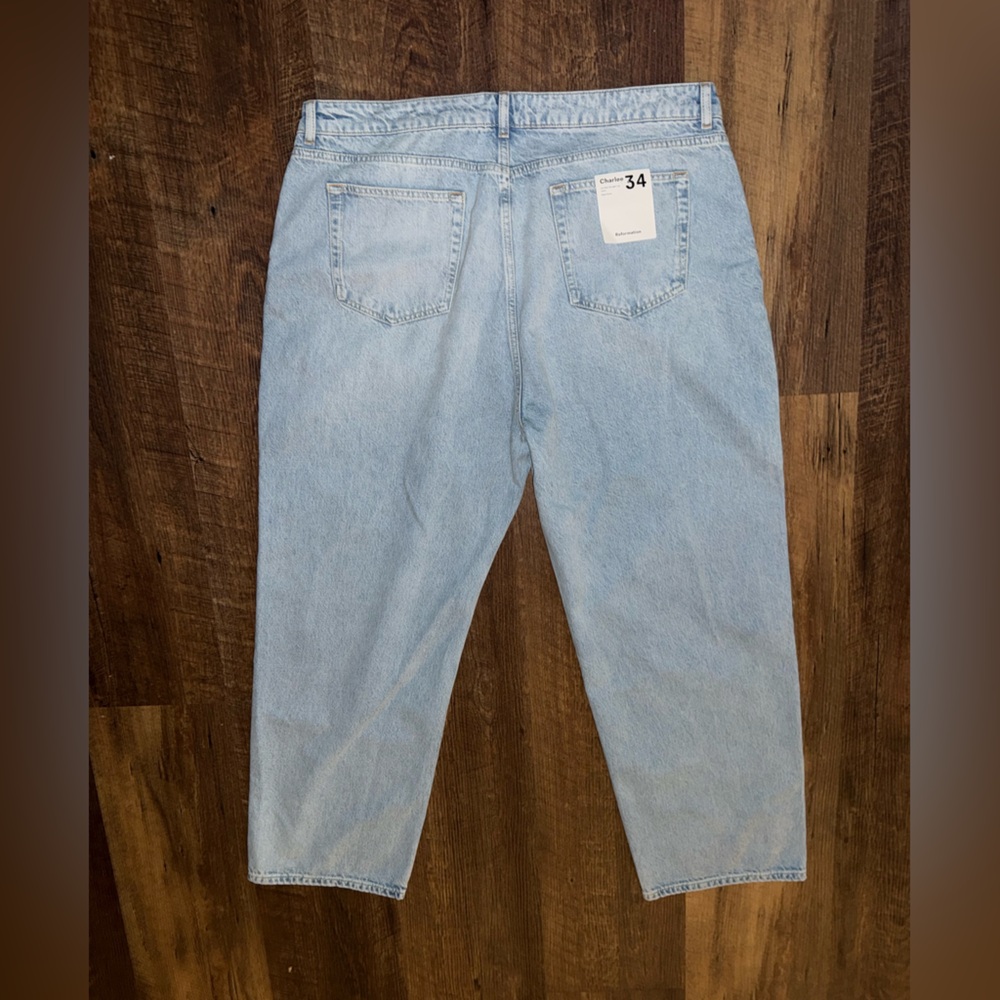 New | Reformation Charlee Low Rise Straight Leg Jeans 34 - Picture 2 of 8